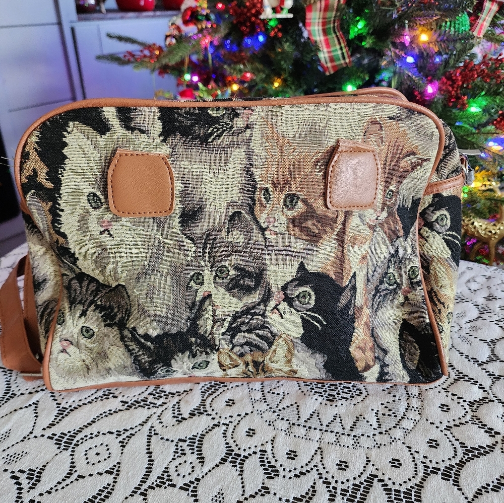 Cat Tapestry Shoulder Bag - Picture 7 of 10